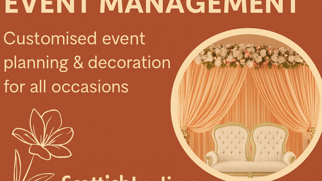A promotional digital graphic for Natures Organic WW showcasing sustainable and culturally inspired event management services in the UK.