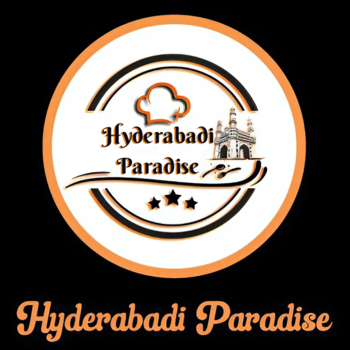 Hyderabadi Paradise restaurant logo featuring a chef’s hat, Charminar, and culinary design elements.