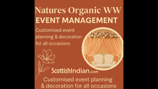 Natures Organic WW event management – customised event planning and decoration for all occasions with ScottishIndian.com.