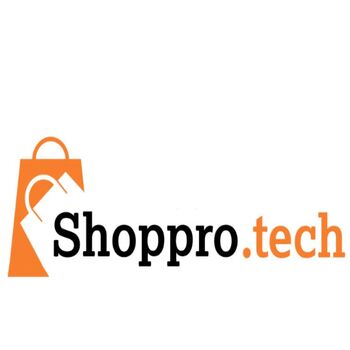 Shoppro.tech logo with shopping bag icon in orange and black text.