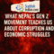 Blog cover image with ScottishIndian.com logo and bold text: “What Nepal's Gen Z Movement Teaches Us About Corruption and Economic Struggles” on a fiery red artistic background.