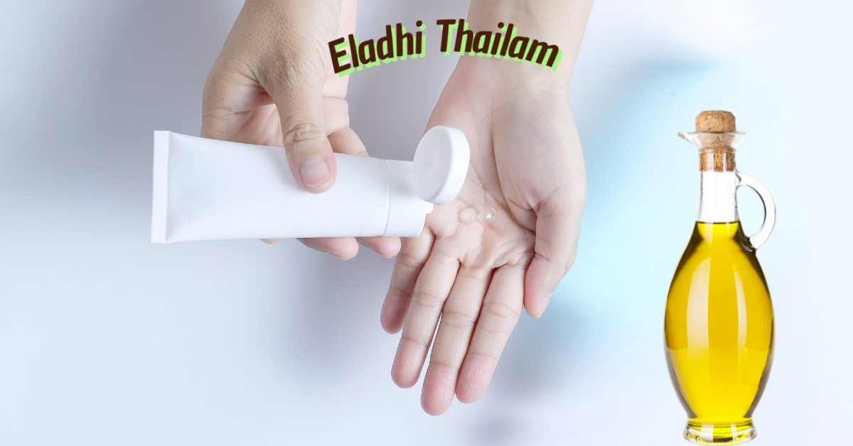 Eladi Thailam Ayurvedic herbal oil bottle for natural skin and hair care