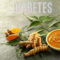Ayurvedic herbs, bitter gourd, fenugreek seeds, and balanced Indian plate promoting healthy blood sugar naturally