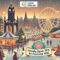 A festive illustration of the Edinburgh Christmas Market at dusk, featuring the Big Wheel, market stalls, a carousel, and people walking through snowy streets, with a banner reading “Locals Save 20% – EH Postcode Perk” and the ScottishIndian.com logo above.