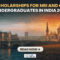 Scholarships for NRI and OCI undergraduates in India 2026 banner showing a split backdrop of London’s Big Ben and India’s Taj Mahal, with bold text and a call to action button.
